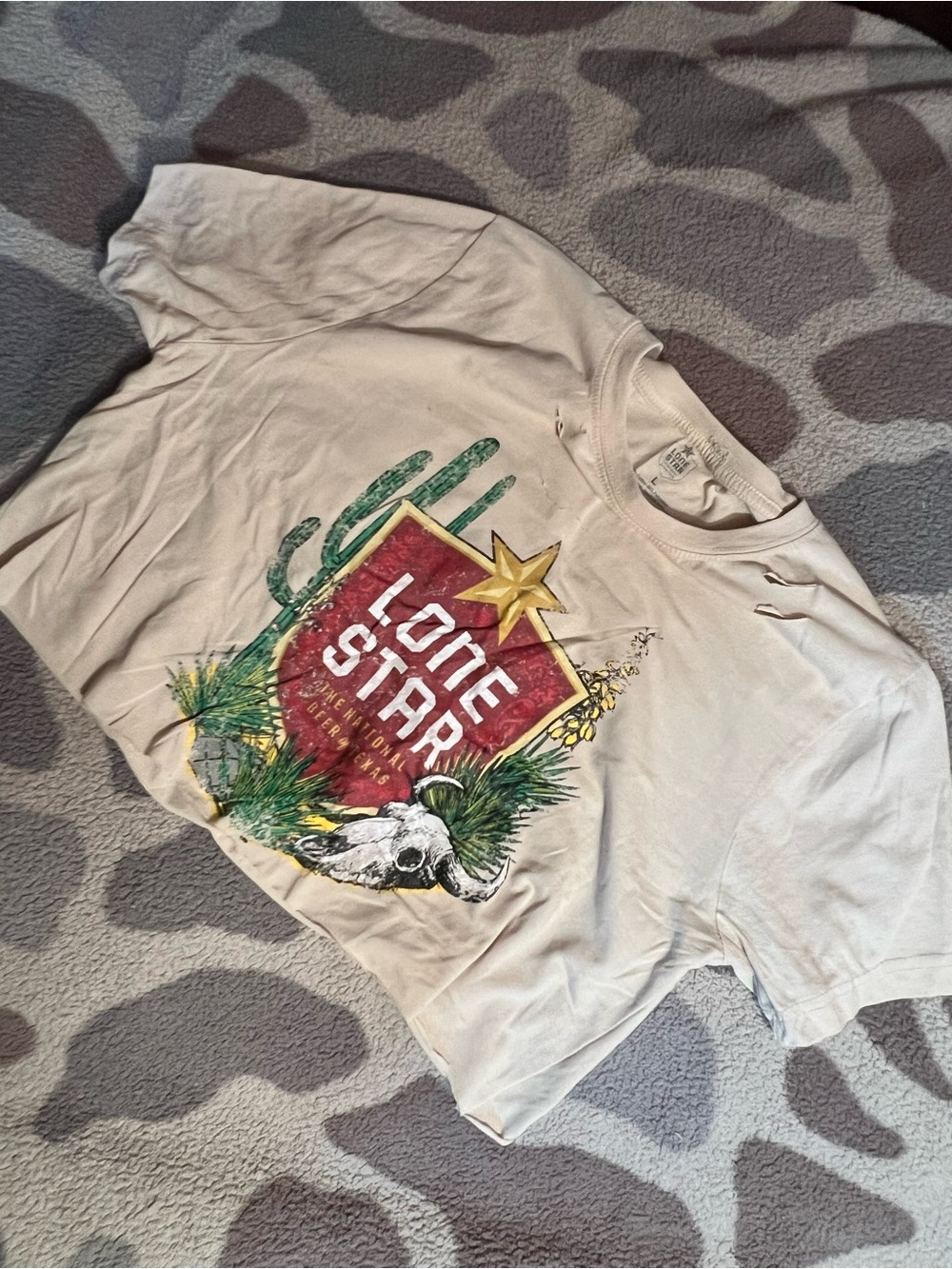 Lone Star beer Graphic Tee — cropped